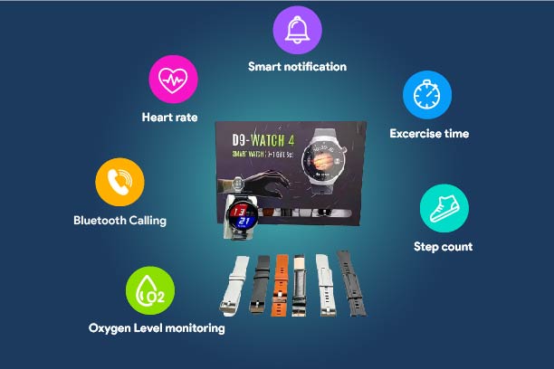 Buy D9 Watch 4 with 7+1 straps smart watch at Best Price in pakistan - Qureshi Products